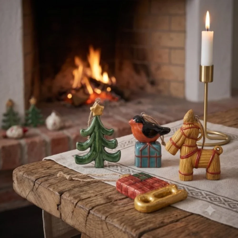 IKEA VINTERFINT Glass Christmas Ornament Set of 4 Discontinued Scandinavian